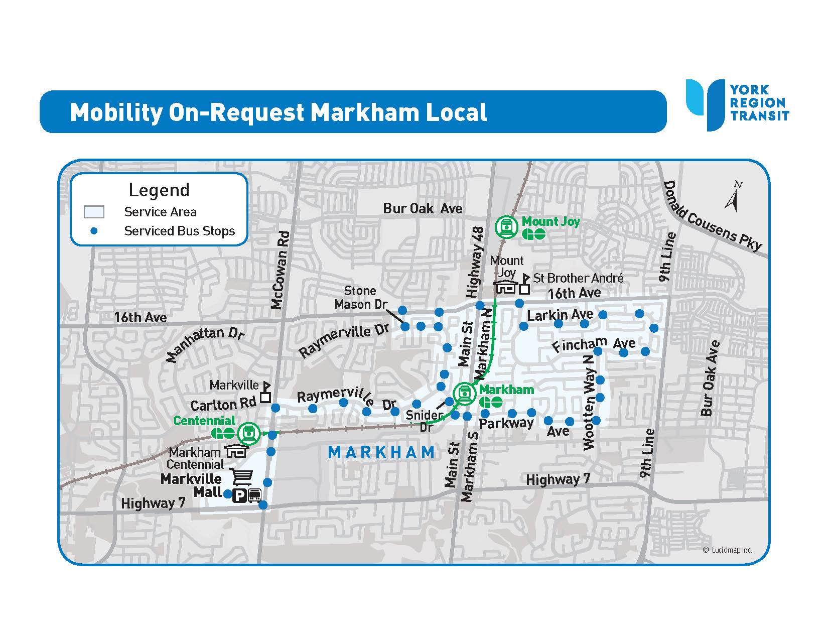 MOR Markham Local service area map