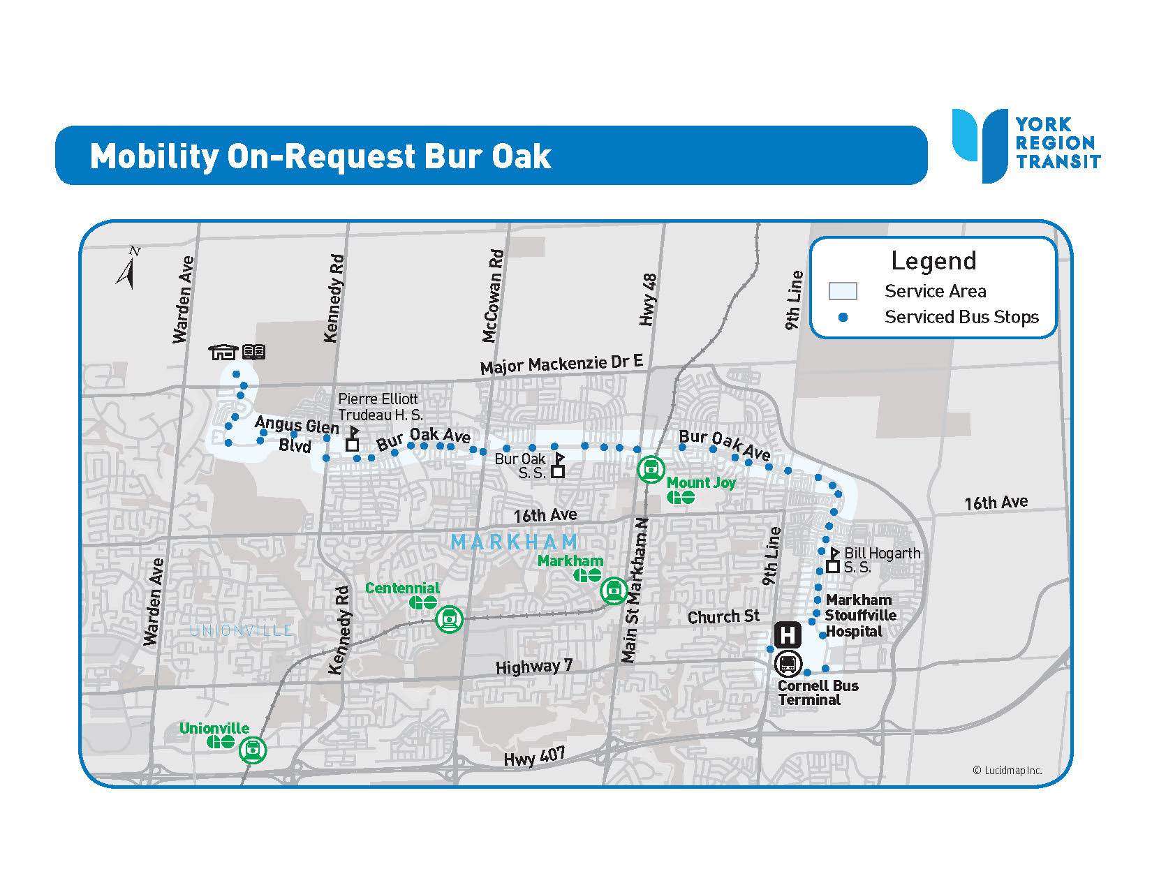 MOR Bur Oak service area map