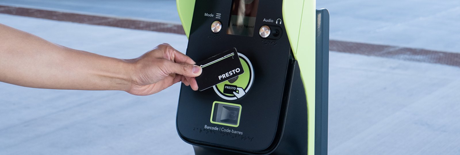 PRESTO card tapping a PRESTO machine