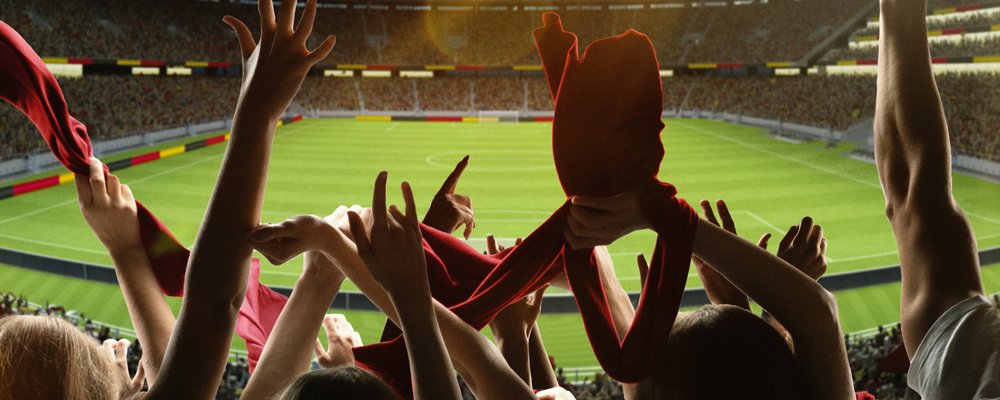 cheering fans at a soccer game