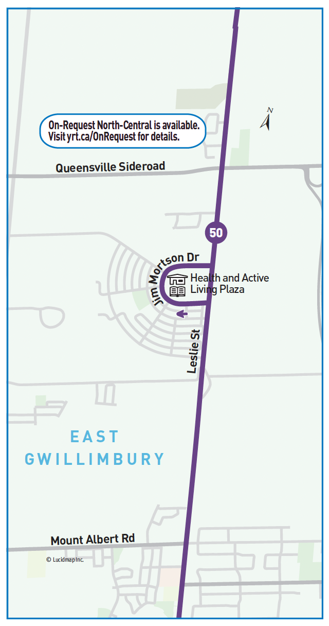 Map of Route servicing the new HALP building in East Gwillimbury