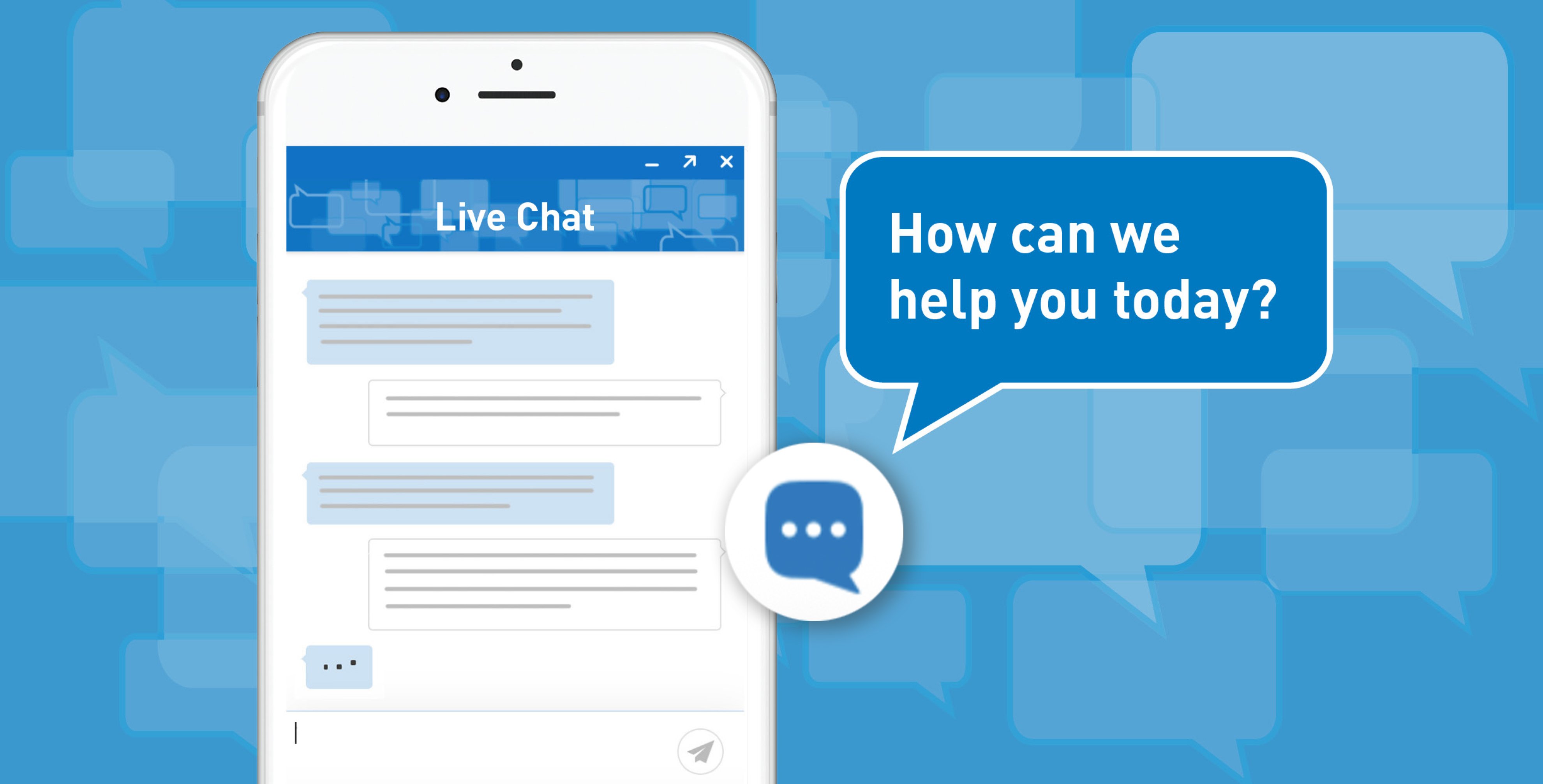 mobile phone live chat message how can we help you today
