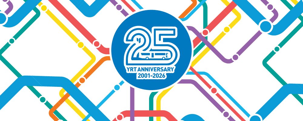 YRT anniversary these banner with colourful lines and circles