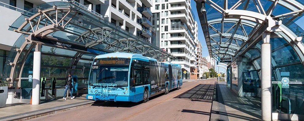 a viva bus at a vivastation on a rapidway