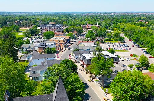 image of bird'd eye view of Main Street Unionville