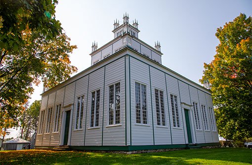 image of a white temple building