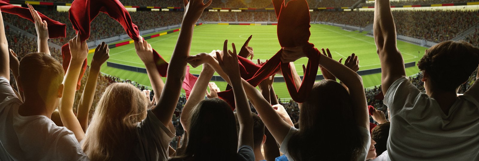 fans cheering at a soccer game