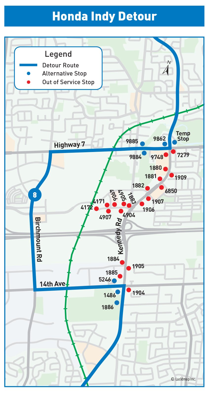 Route 8 Detour Map Honda Indy