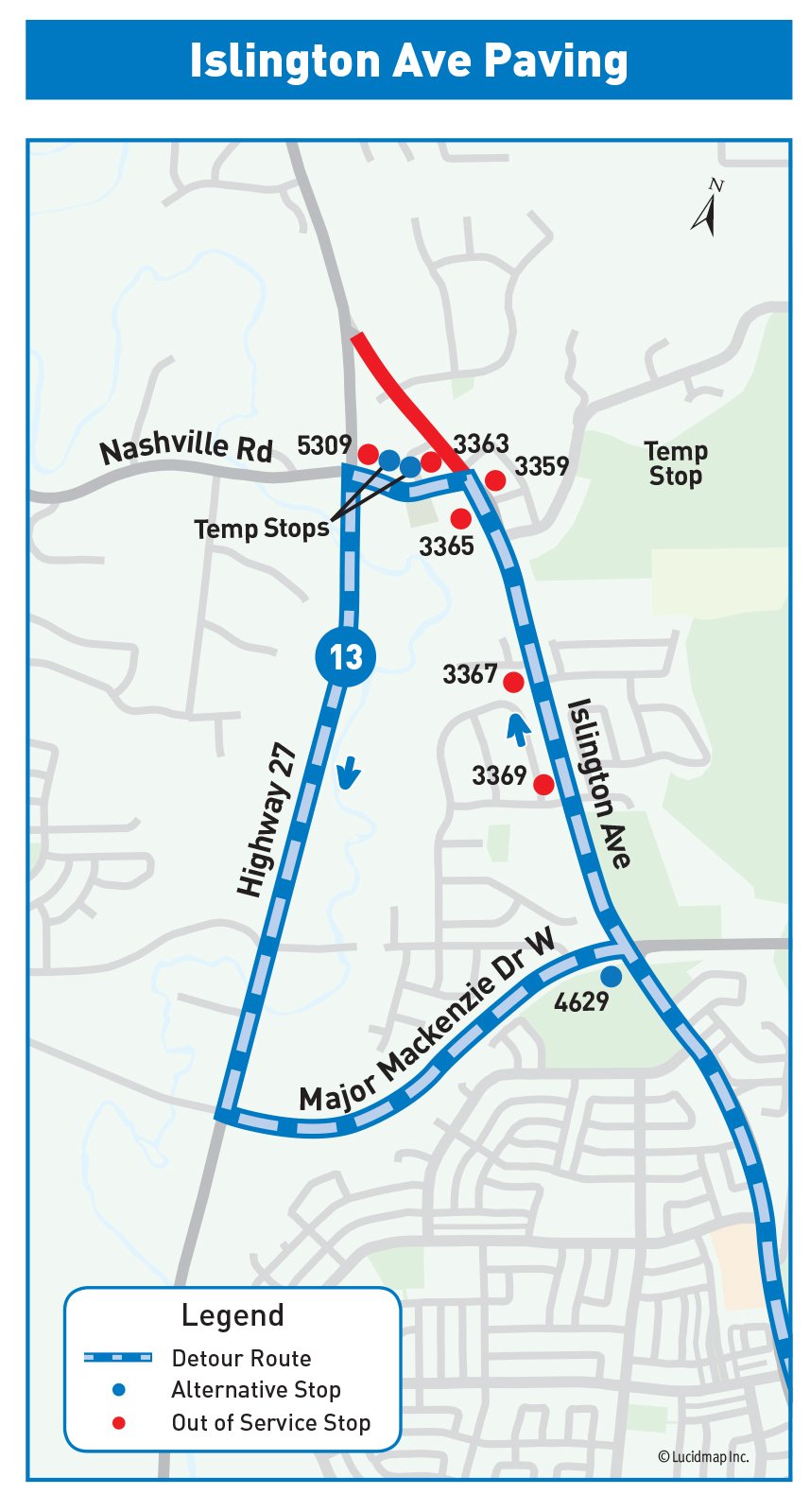 Map showing route