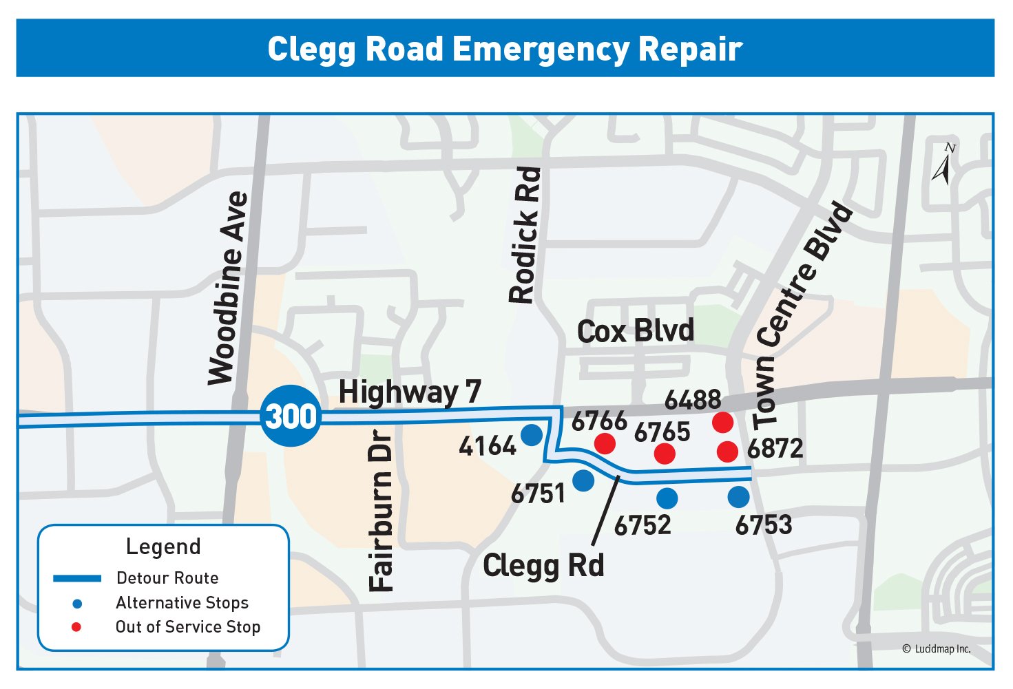 Route 300 Detour Map