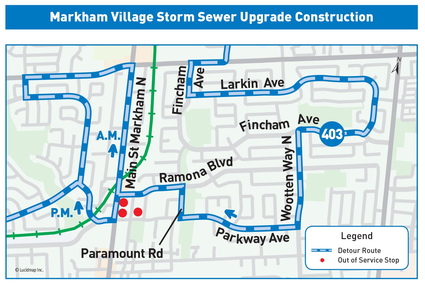 Route 403 Detour Map September 2026
