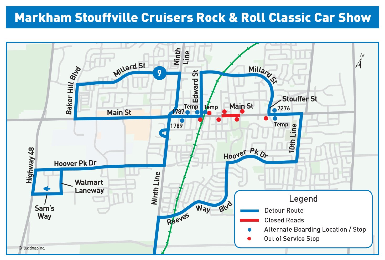 Route 9 detour map
