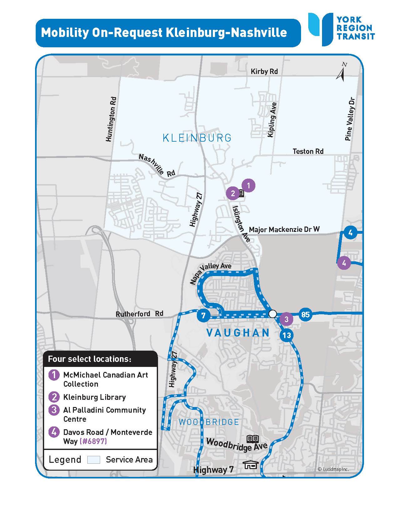 MOR Kleinburg-Nashville service area map