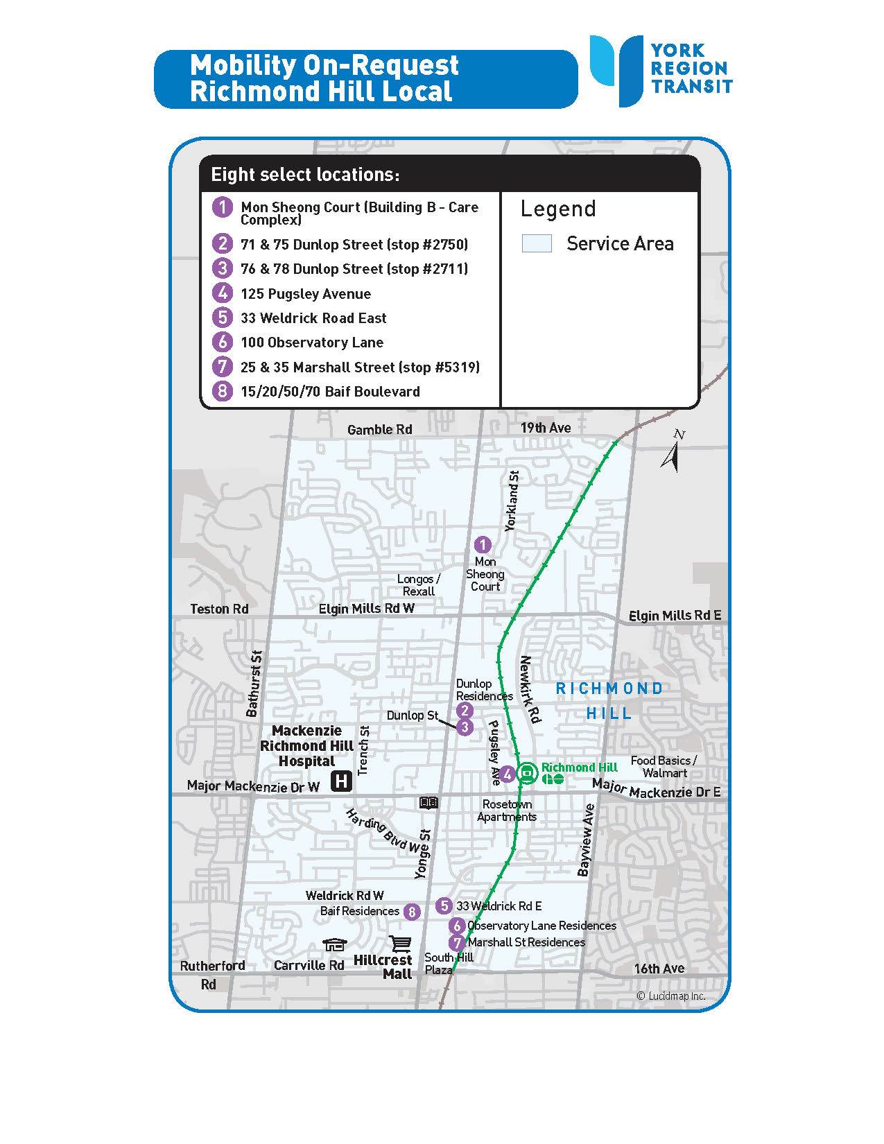MOR Richmond Hill Local service area map