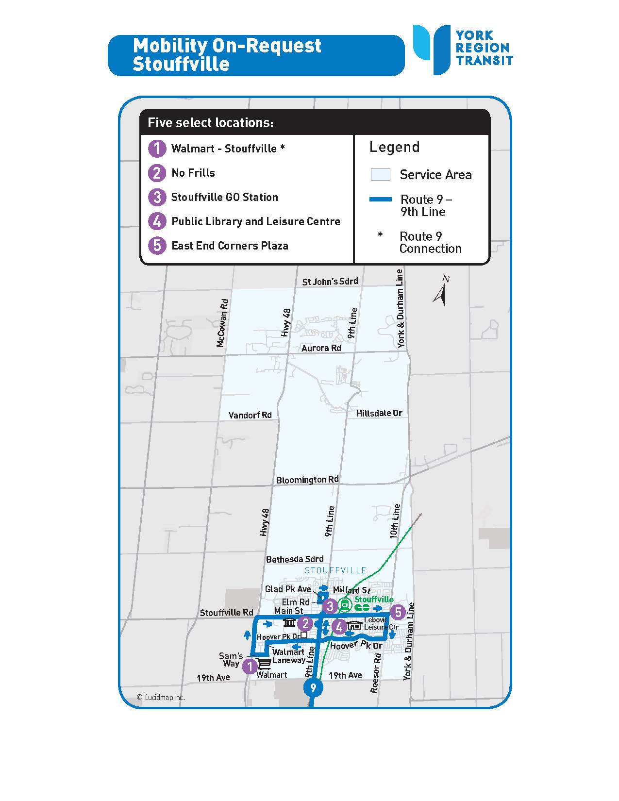 MOR Stouffville service area map