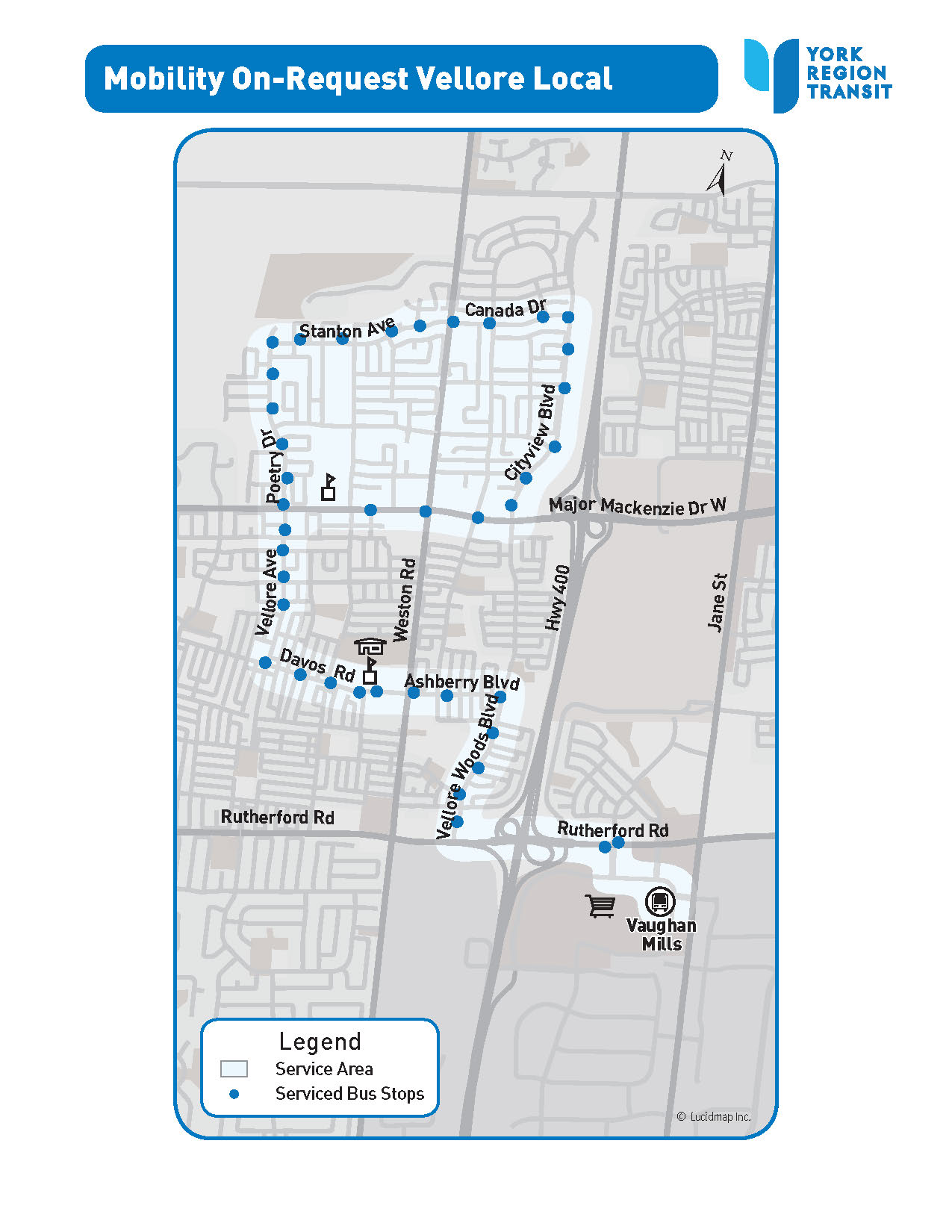 MOR Vellore Local service area map