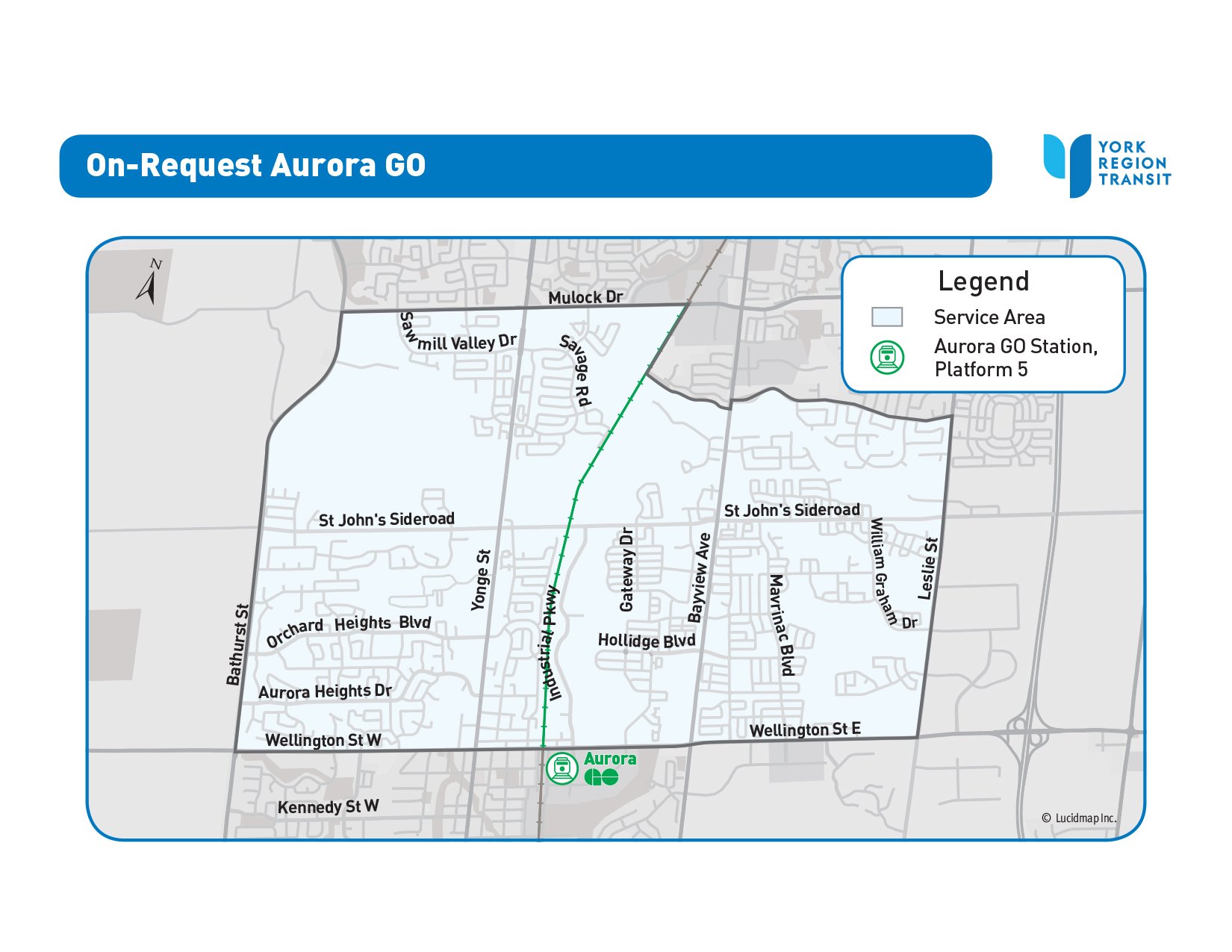 On-Request Aurora GO Service Area Map
