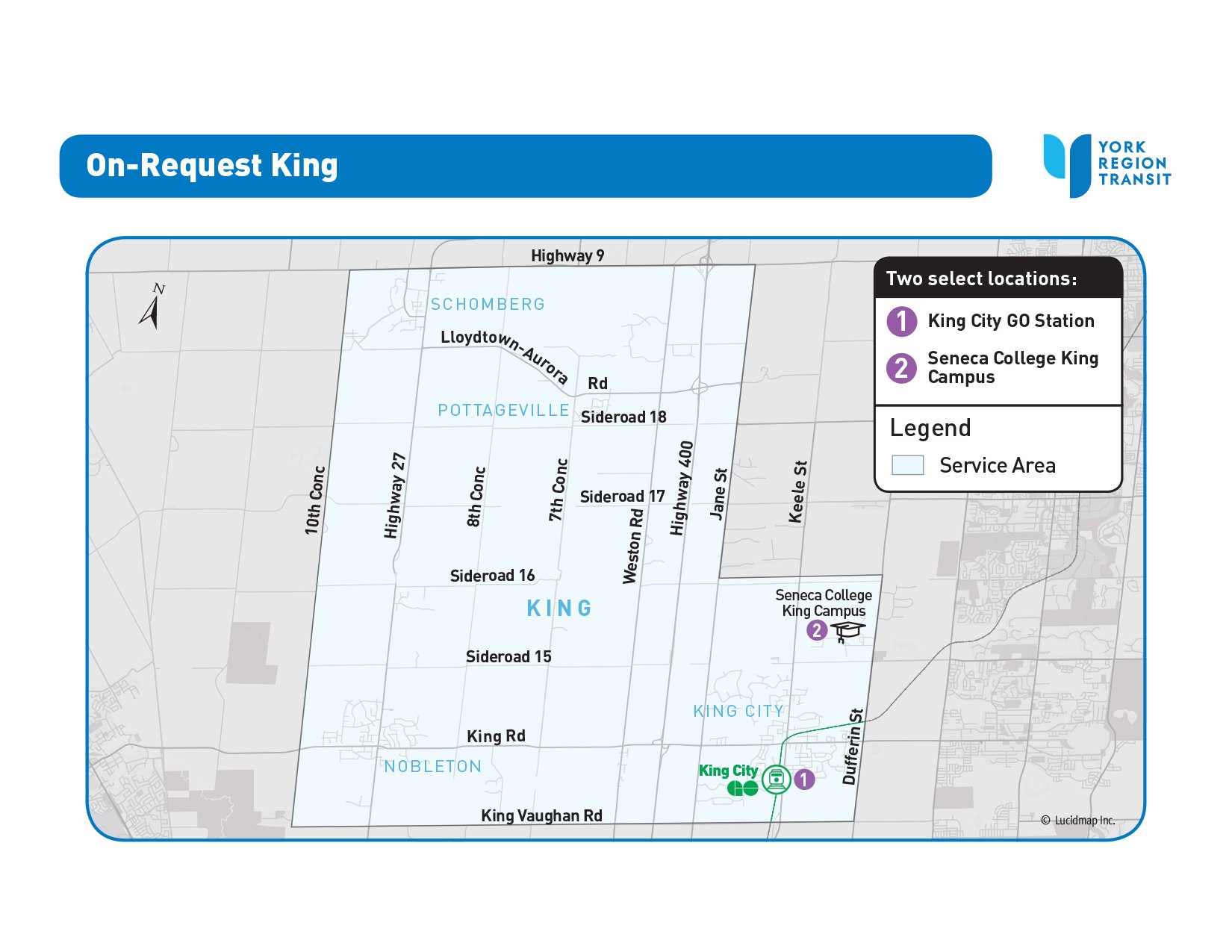 On-Request King Service Area Map