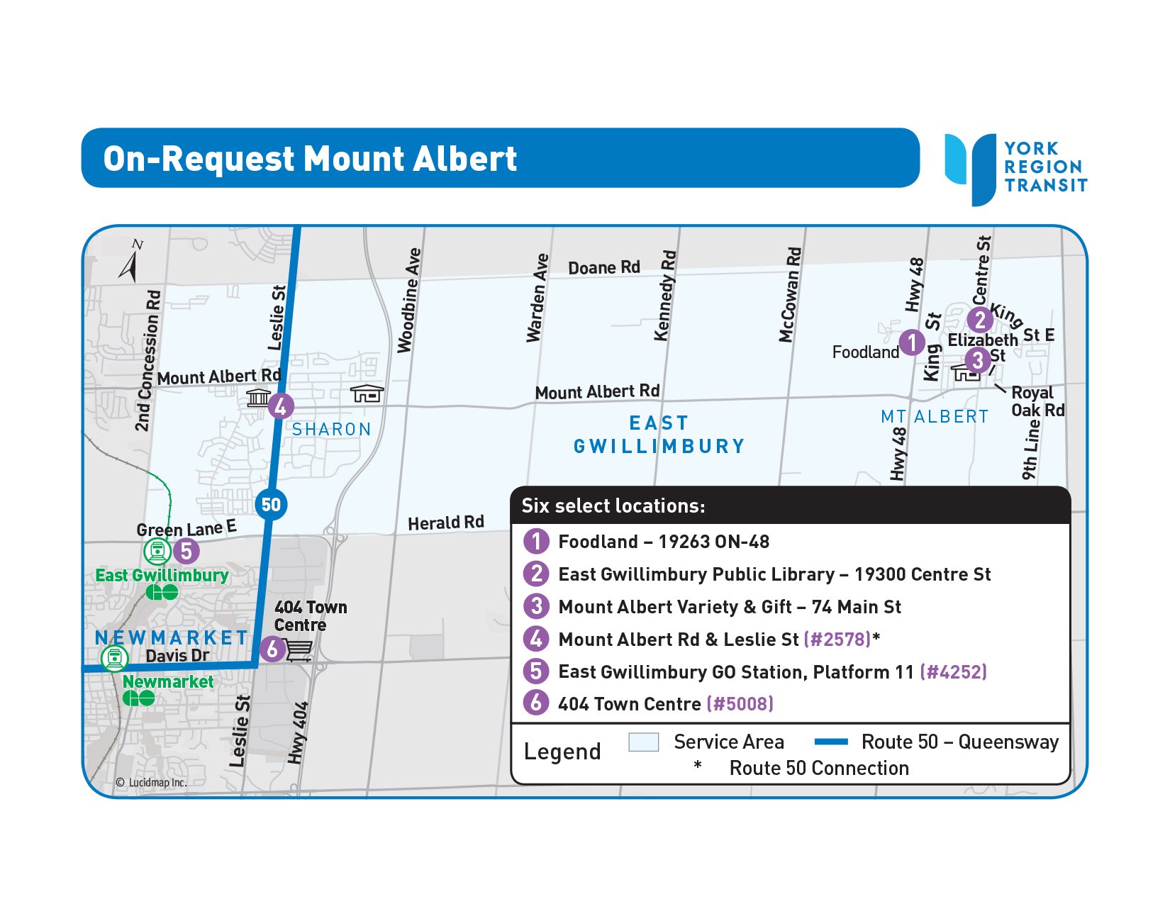 On-Request Mount Albert service area map