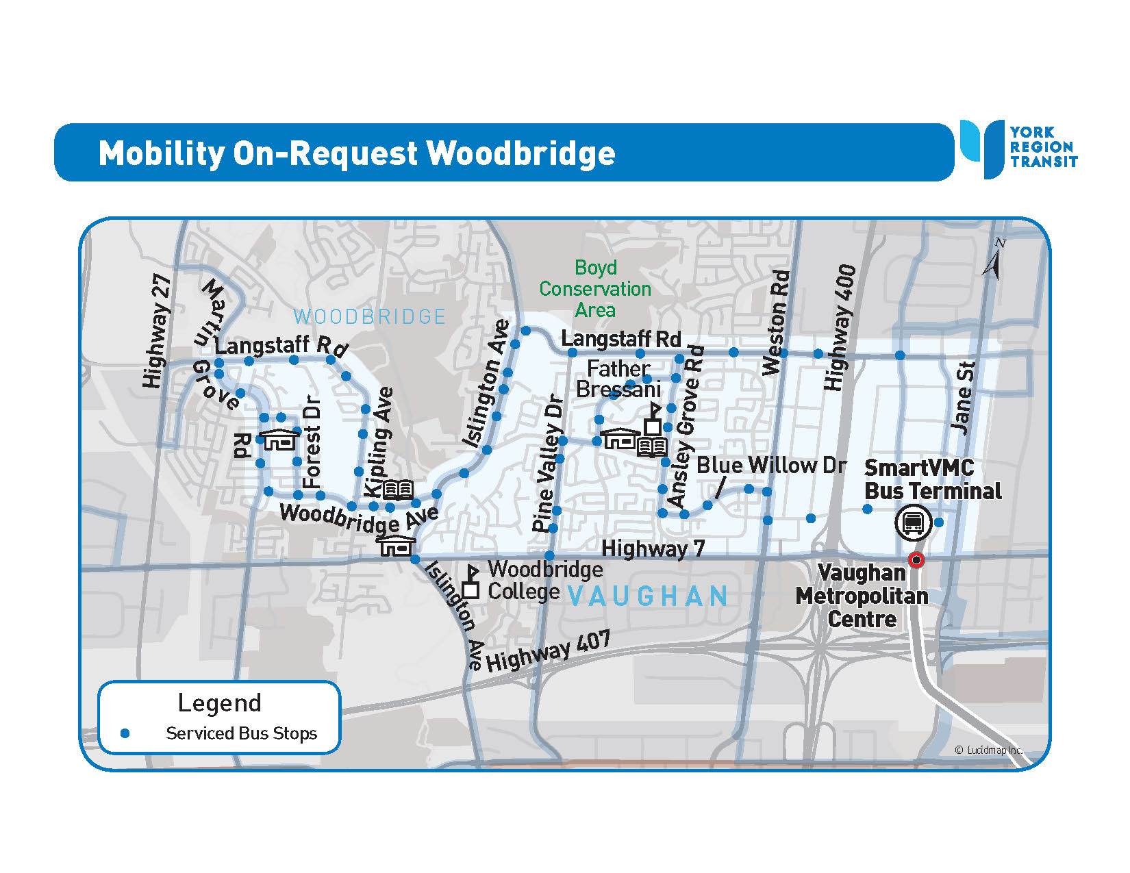 MOR Woodbridge Service Area Map