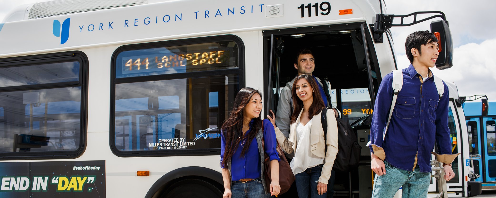 Image Banner of Students getting of a YRT bus