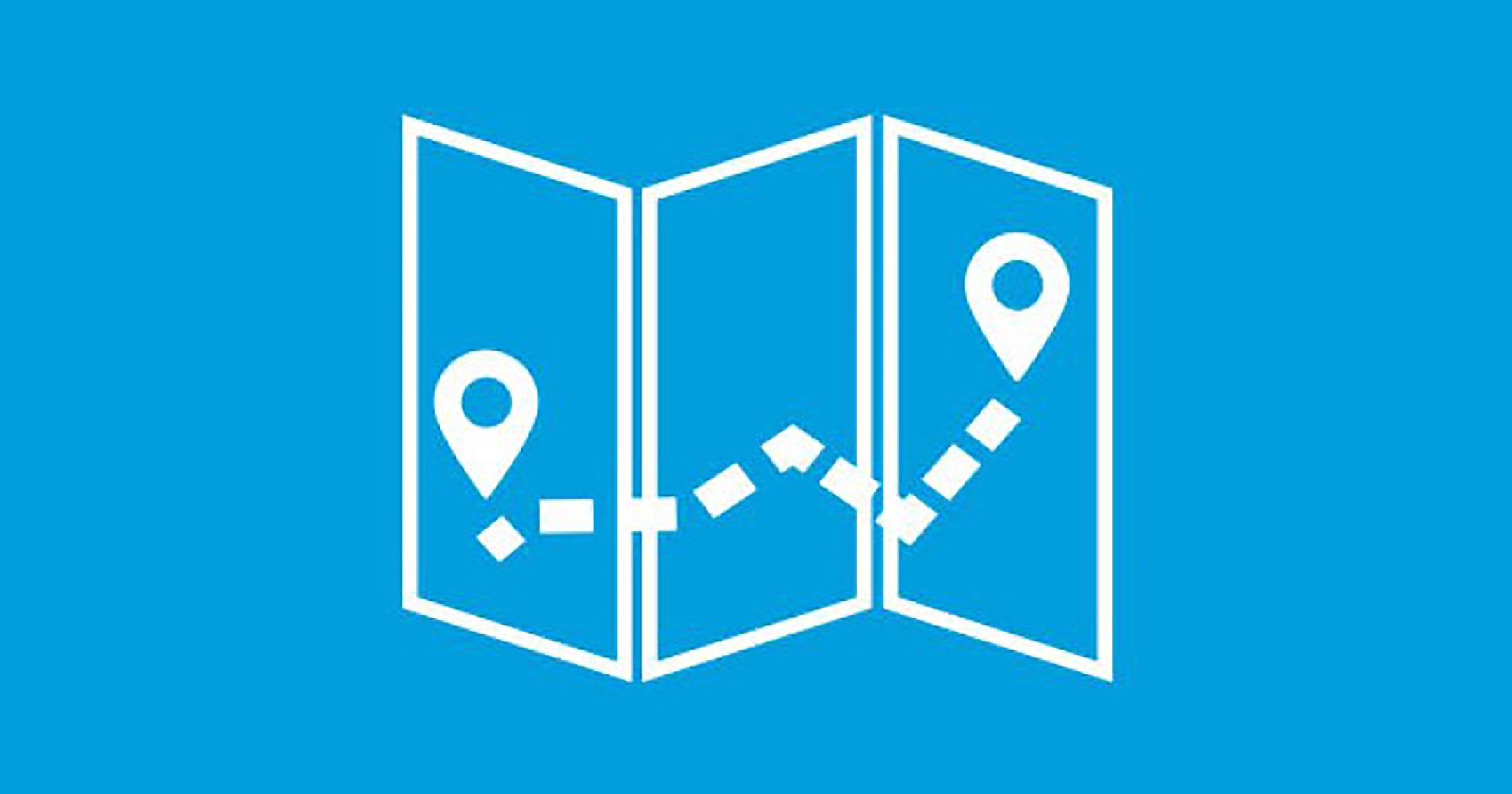 unfolded map graphic showing start and end markers